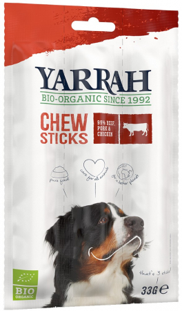 Hrana si cosmetice pentru animale - Recompense din carne bio pentru caini, 33g (3 buc) Yarrah