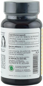 Rhodiola bio din India (400 mg) - extract 3%, 60 capsule (29,7 g) [2]