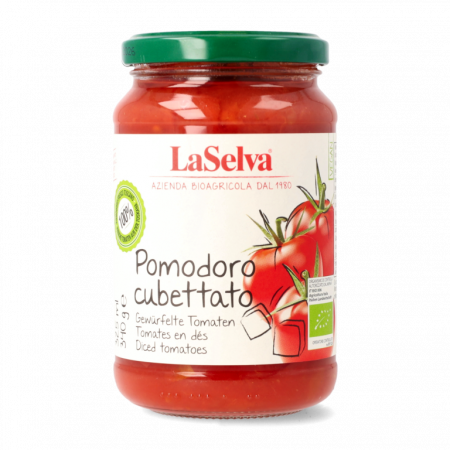 Alimente - Rosii bio taiate cubulete, 340g LaSelva