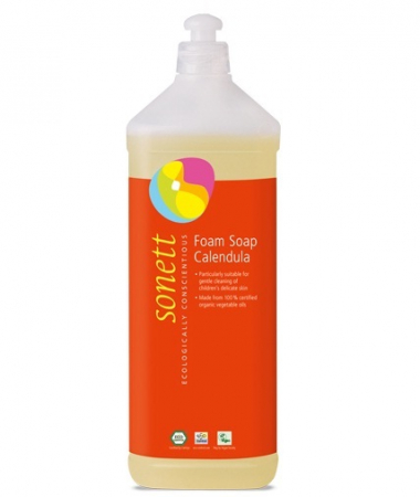 Cosmetice pentru copii - Sapun lichid ecologic spumant cu galbenele pentru copii 1L, Sonett