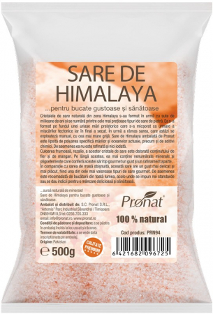 Sare si inlocuitori - Sare de Himalaya de masa, 500g Pronat
