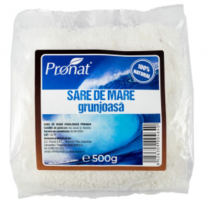 Sare si inlocuitori - Sare de mare grunjoasa, 500g Pronat