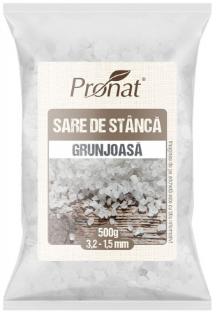 Sare si inlocuitori - Sare de stanca grunjoasa 3,2 - 1,5mm, 500g Pronat