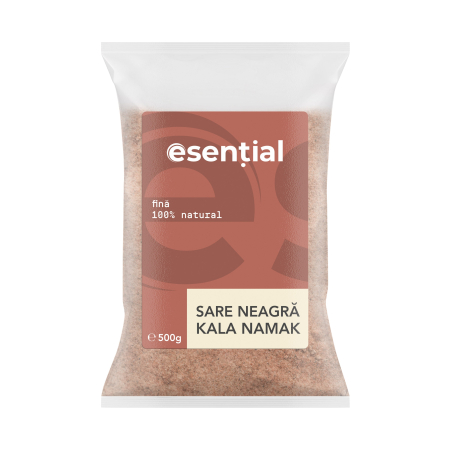 Sare si inlocuitori - Sare neagra fina Kala Namak, 500g Esential