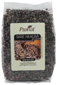 Sare si inlocuitori - Sare neagra grunjoasa Kala Namak, 500g Pronat