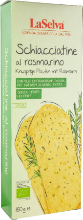 Snacksuri - Schiacciatine bio cu rozmarin, 150g LaSelva