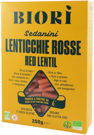 Tendinte - Sedanini bio din linte rosie, 250g Biori