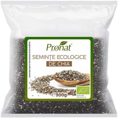 Seminte, fructe uscate, samburi - Seminte de chia bio, 300g Pronat