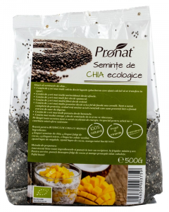 Seminte, fructe uscate, samburi - Seminte de chia bio, 500g Pronat