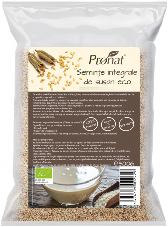 Seminte, fructe uscate, samburi - Seminte de susan integral bio, 500g Pronat