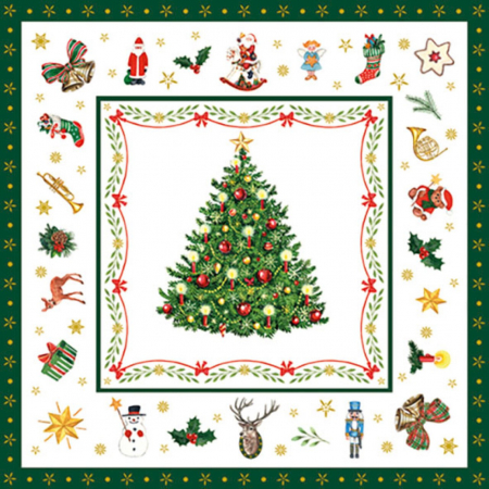 Ceaiuri, Cafea si Inlocuitori - Servetele de Craciun 25x25 Christmas Evergreen, Pronat