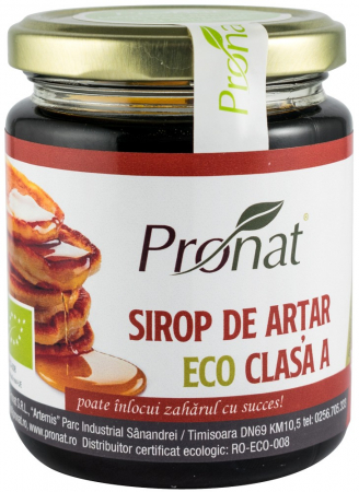 Zahar si indulcitori - Sirop bio de artar, clasa A, 300g Pronat