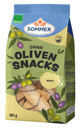 Tendinte - Snack bio din faina de grau spelta cu masline, 150g Sommer