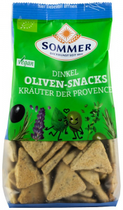 Tendinte - Snack bio din faina de grau spelta cu masline si ierburi de Provence, 150g Sommer