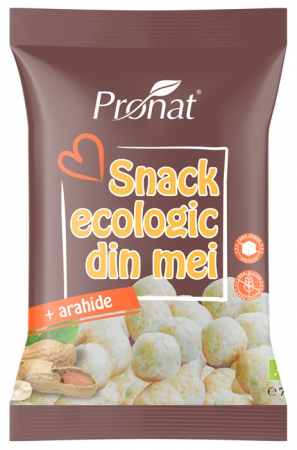 Fara gluten - Snack bio din mei cu arahide, fara gluten, 75g Pronat