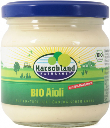 Conserve, Pateuri, creme tartinabile - Sos bio Aioli cu 8% usturoi, 180g / 190ml Marschland Naturkost