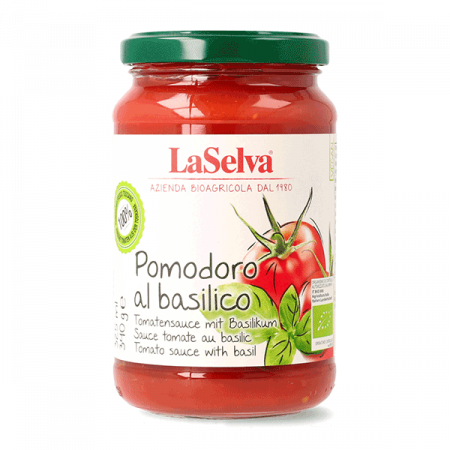 Alimente - Sos bio de rosii cu busuioc, 340g LaSelva