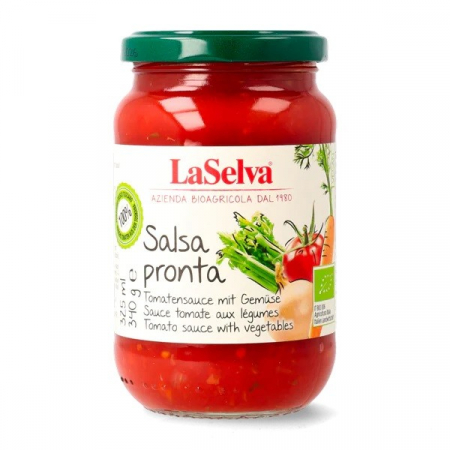 Alimente - Sos bio de rosii gata preparat cu legume, 340g LaSelva