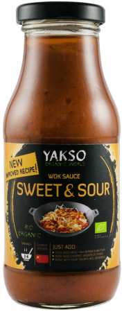 Alimente - Sos bio pentru wok, dulce-acrisor, 240ml Yakso