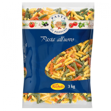 Alimente - Spirale tricolore din grau dur cu ou, 3kg, Recheis