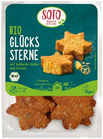 Tendinte - Stelute bio din legume cu dovleac si seminte de floarea soarelui, 8buc. 250g Soto