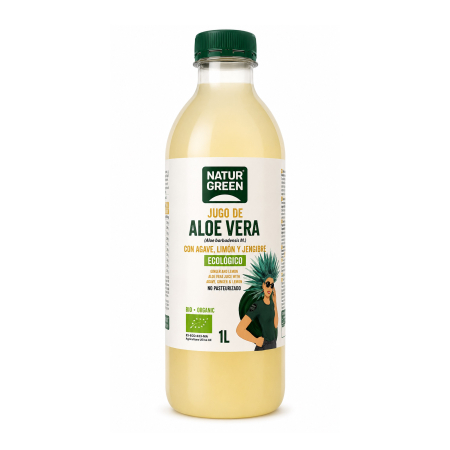 Alimente - Suc bio de aloe vera cu agave, lamie si ghimbir, 1l Natur Green