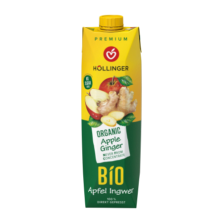 Alimente - Suc bio de mere cu ghimbir, 1000ml Hollinger