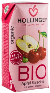 Sucuri - Suc bio de mere si visine, cu pai 200ml Hollinger