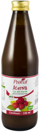 Suplimente si Remedii - Suc de acerola 100%, bio, 330ml Medicura