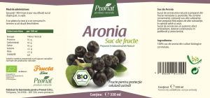 Suc de aronia 100%, bio, 330ml Medicura [1]