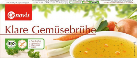Alimente - Supa clara de legume bio, 126g, 12 Cuburi, Cenovis