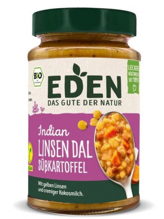 Tendinte - Supa de linte bio cu cartofi dulci in stil indian, 400g eden