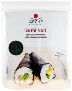 Tendinte - Sushi nori alge marine prajite pentru sushi, 7 foi x 2.4g / 17g Arche