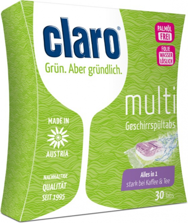 Produse pentru curatenia casei - Tablete ecologice 3 in 1 pentru masina de spalat vase, 30 tablete, 600g Claro