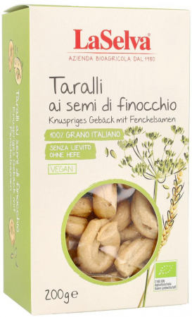 Snacksuri - Taralli bio cu seminte de fenicul 200 g LaSelva