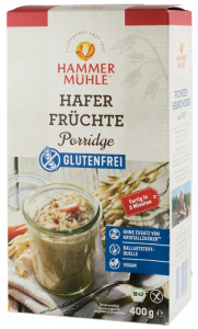 Cereale, fulgi din cereale, mic dejun - Terci bio de ovaz cu fructe, 400g Hammer Muhle