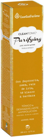 Curatare si demachiere ten - Lotiune tonica si demachiant bio anti poluare pentru fata, ochi si buze, Cleantonic Purifying, 200ml Esentialaroms