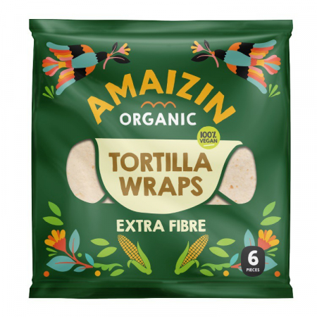 Semipreparate - Tortilla bio din faina de grau integral, 6buc/240g Amaizin