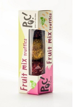 Bomboane, Caramele si Jeleuri - Trufe de ciocolata neagra cu mix de fructe ecologice PocSweets