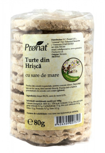 Biscuiti si napolitane - Turte din hrisca cu sare de mare, 80g Pronat