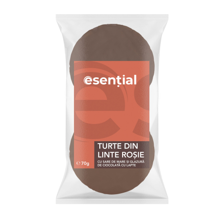 Alimente - Turte din linte cu sare de mare si glazura de ciocolata cu lapte, 70g Esential