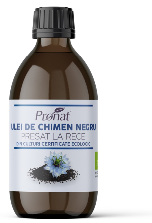 Alimente - Ulei bio de chimen negru presat la rece, 250ml Pronat