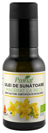 Alimente - Ulei bio de sunatoare macerat la rece, 100ml Pronat