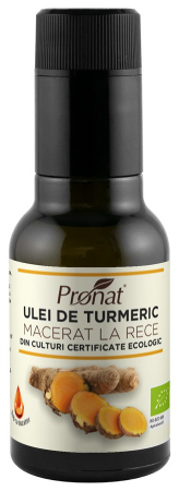 Alimente - Ulei bio de turmeric (curcuma) macerat la rece, 100ml Pronat