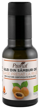 Alimente - Ulei bio din samburi de caise presat la rece, 100ml Pronat