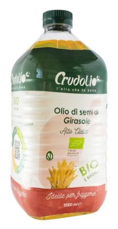 Alimente - Ulei bio din seminte de floarea soarelui pentru prajit 5L Crudolio