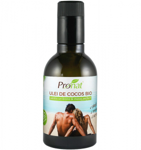 Produse pentru si dupa plaja - Ulei de cocos bio extravirgin pentru uz cosmetic, 250ml Pronat