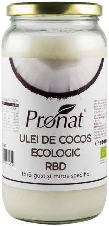 Uleiuri de cocos - Ulei de cocos bio RBD, 1000ml Pronat