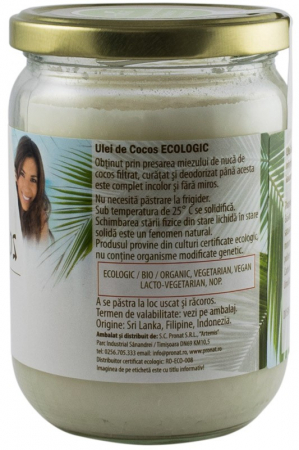 Ulei de cocos RBD bio, 500ml Pronat [2]