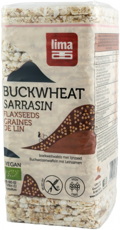 Snacksuri - Vafe bio din hrisca si seminte de in, 130g Lima